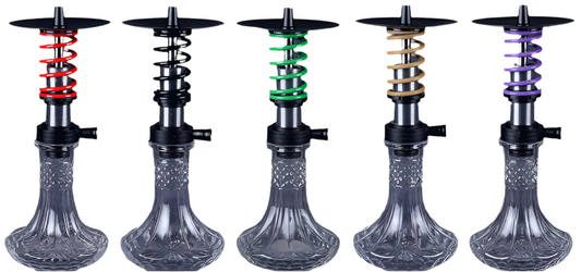 Shisha rondelle aluminium body cristal vase raccord silicone tête argile