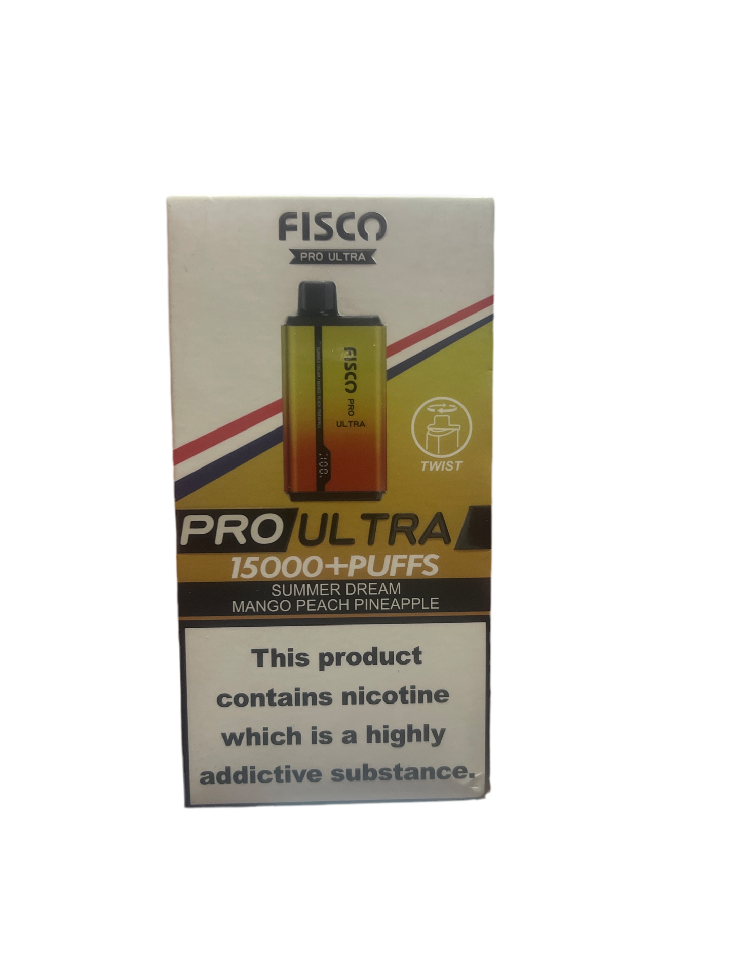 Fisco 15.000 puffs + 2 parfum different summer dream-mango pêche ananas