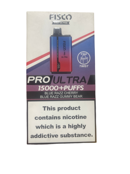 Fisco 15.000 puffs + 2 parfums different  blue razz cherry -blue razz gummy bear